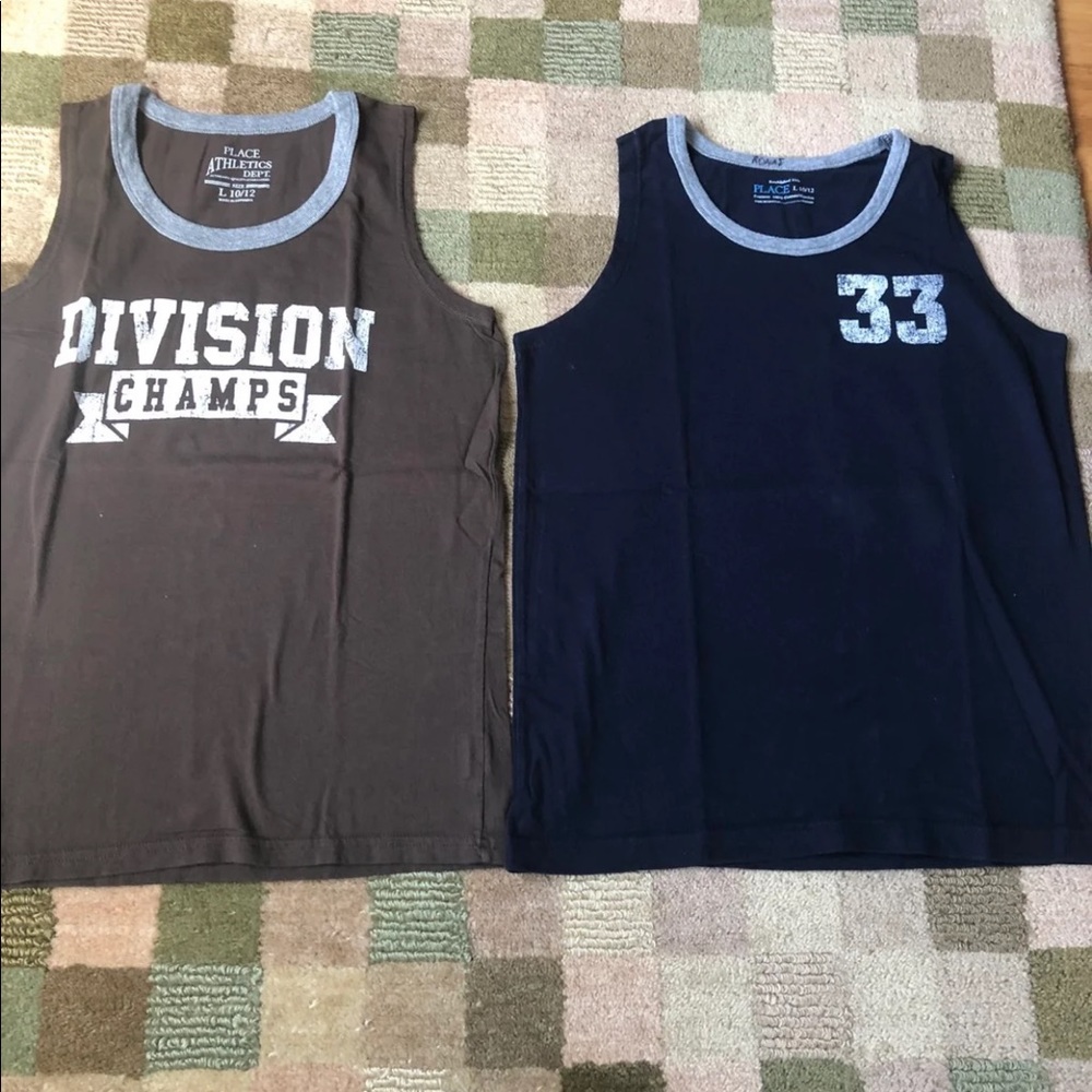 2 Cotton Tank Tops Boys 10/12